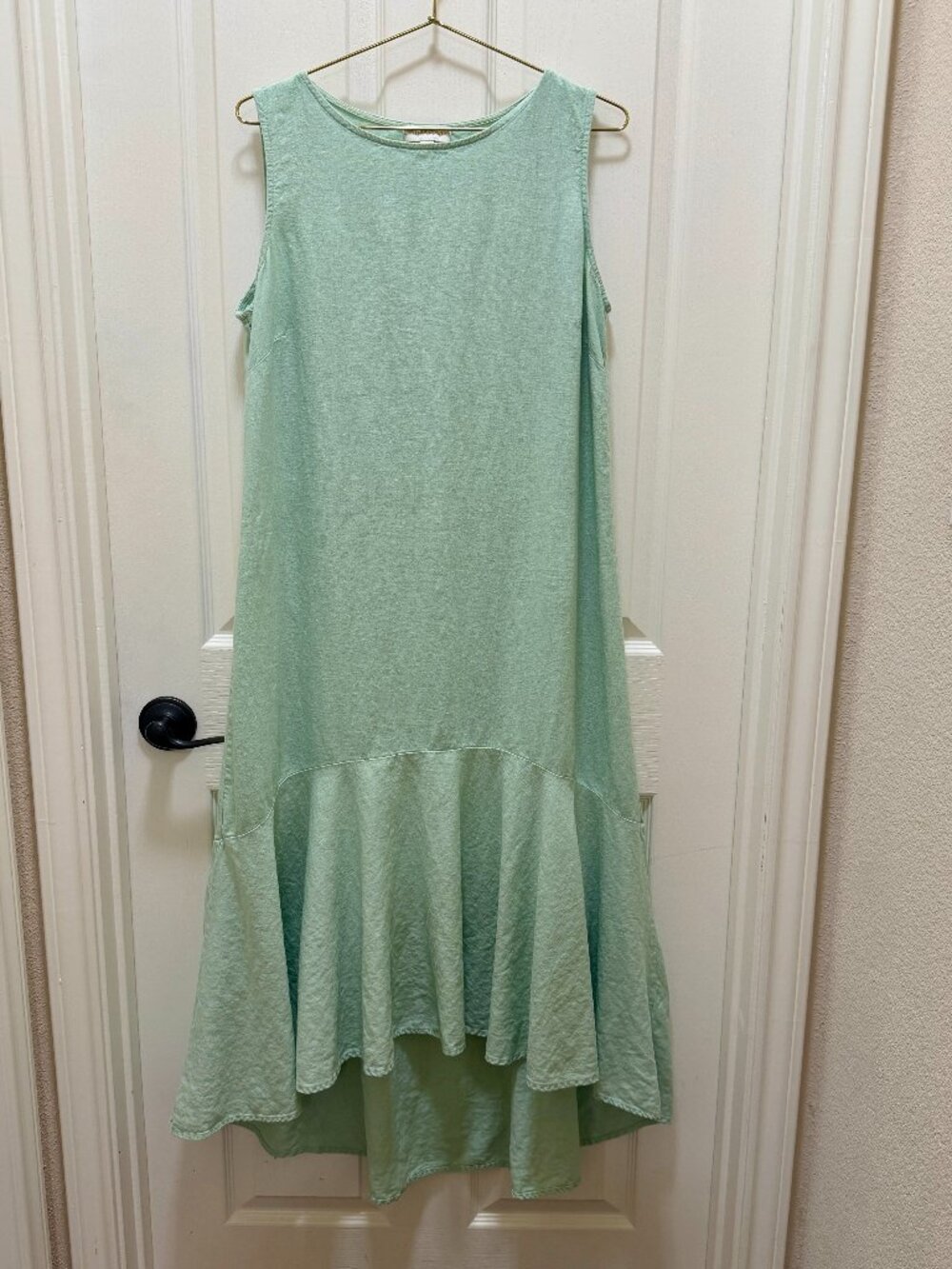 Cynthia Rowley Women's Linen Blend Maxi Dress Size Small Light Mint Green Boho